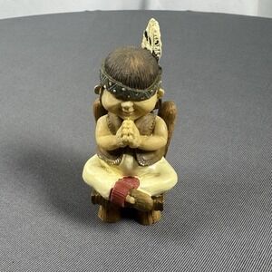 Vintage Thanksgiving Dinner Figurine By‎ Artist Bob Schneeberg - Native Boy